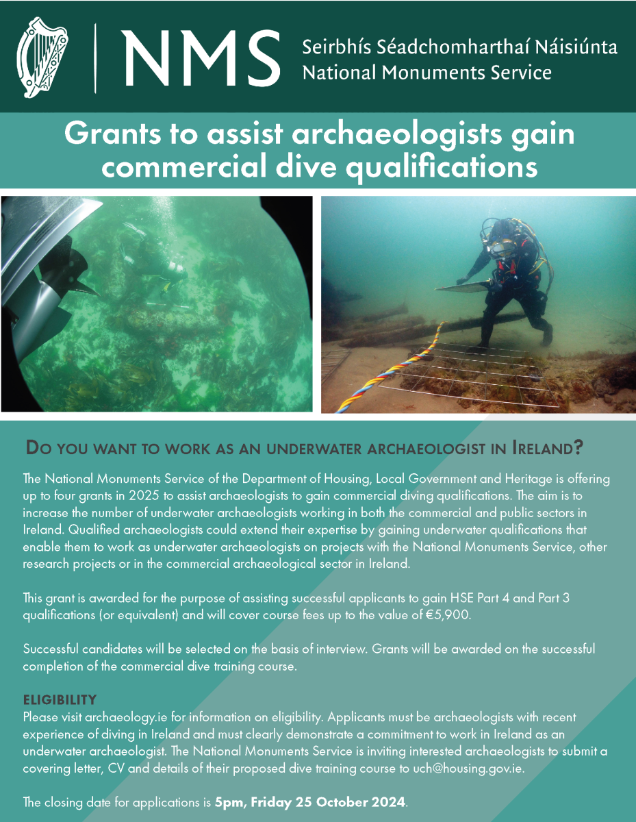 Grants to assist archaeologists gain commercial dive qualifications