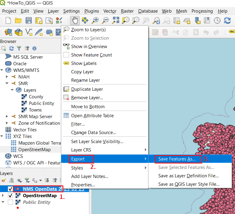 Save Feature As - QGIS